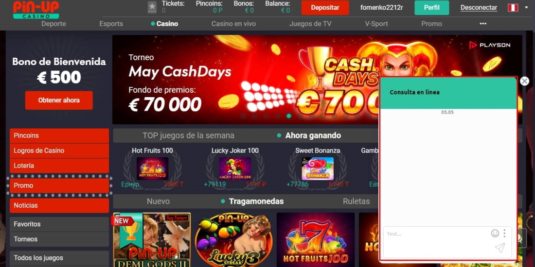 asistencia del casino a través de chat